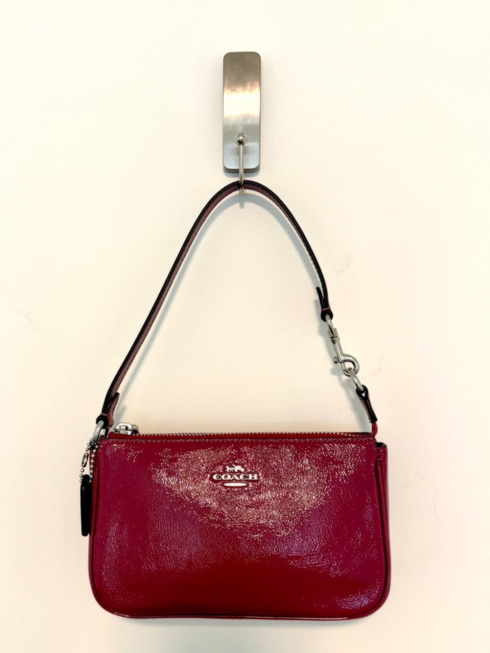 COACH Nolita 19 Patent Crinkle Leather Wristlet